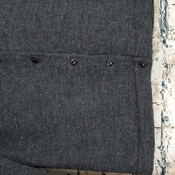 Cynthia Rowley | Merino Wool Vintage Style Beaded Charcoal Gray Cardigan Sweater - Picture 6 of 10